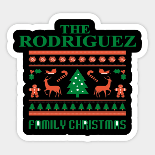 Family Christmas - Groovy Christmas RODRIGUEZ family, Family Christmas T-shirt, Pjama T-shirt Sticker